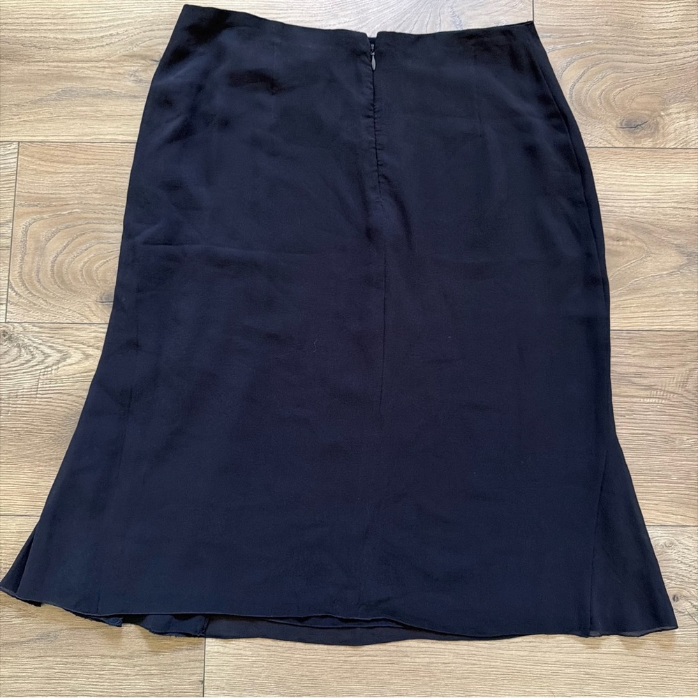 Akris Black Silk Skirt Size 10 Bergdorf Goodman‎ Layered Midi Skirt - Picture 4 of 9